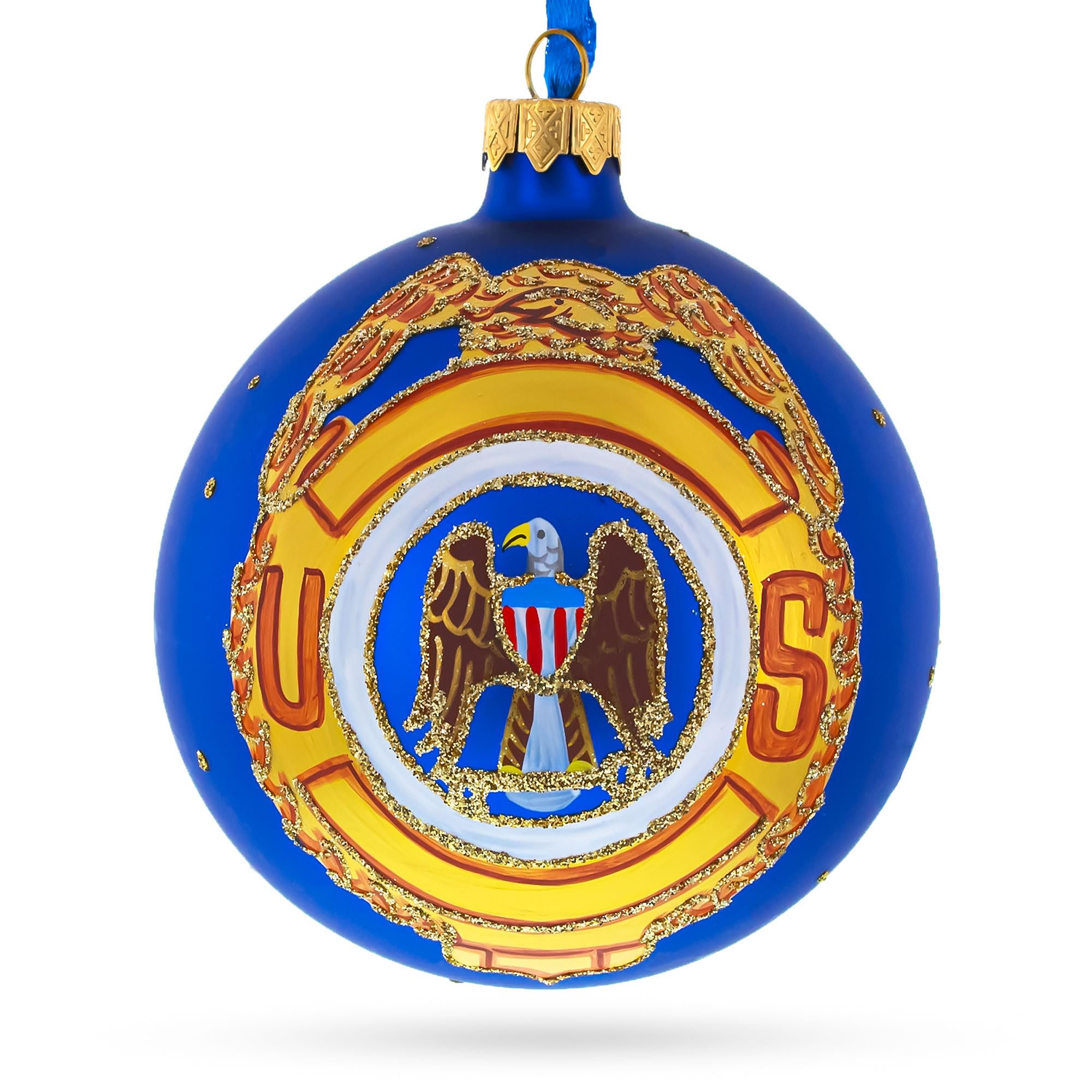 Boule de verre de l'armée américaine BestPysanky décoration sapin Noël