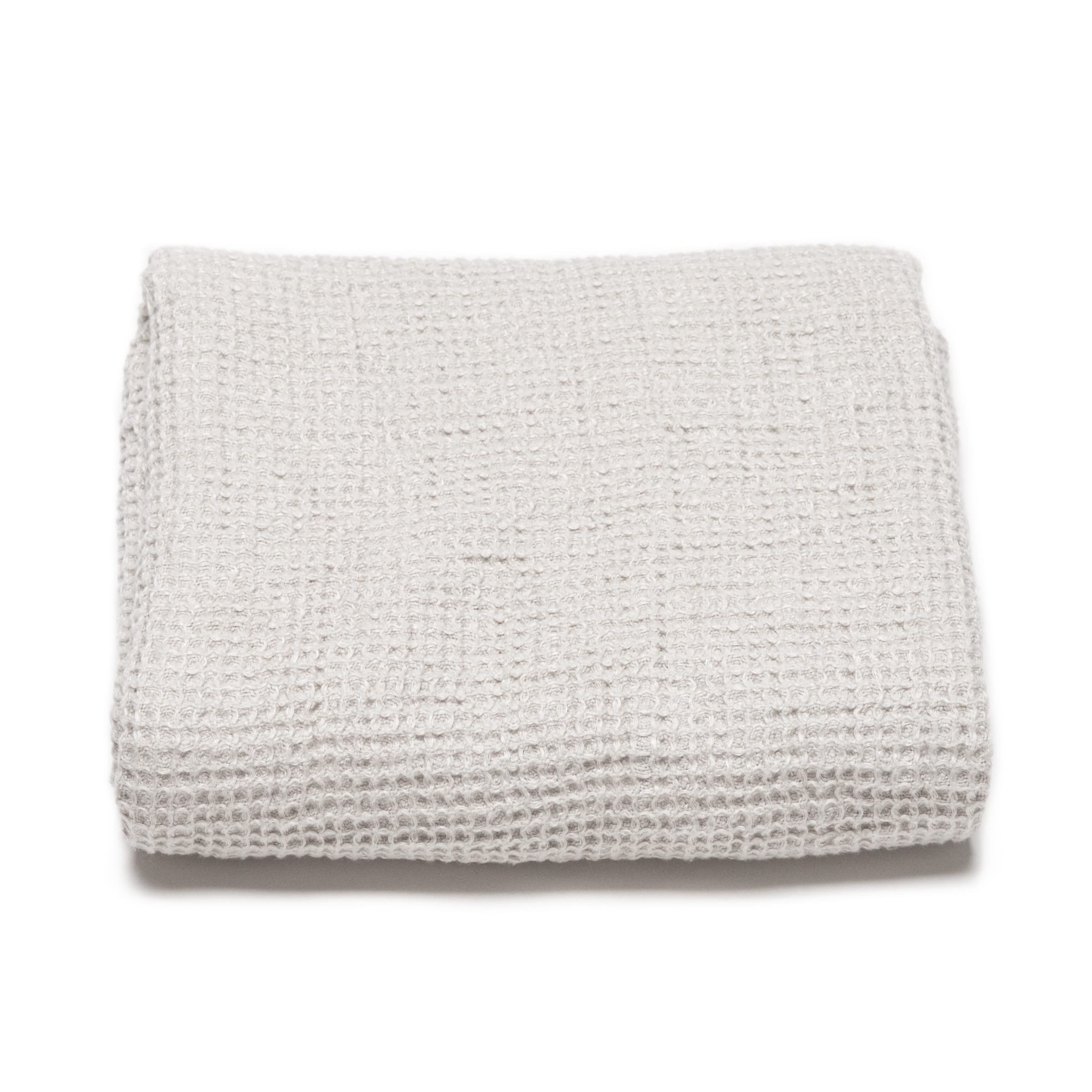 LinenMe Linen Waffle Big Bath Towel Silver, 75 x 130 cm
