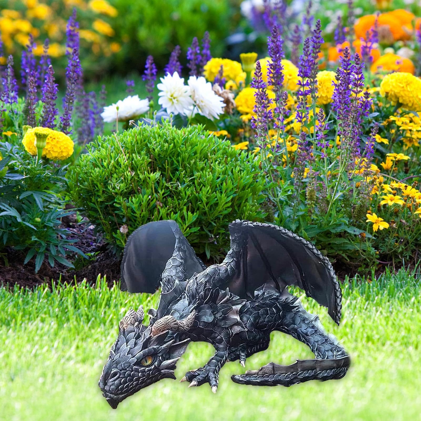 Amazon.co.jp: ガーデニング 置物 彫刻 ドラゴン アンティーク 樹脂