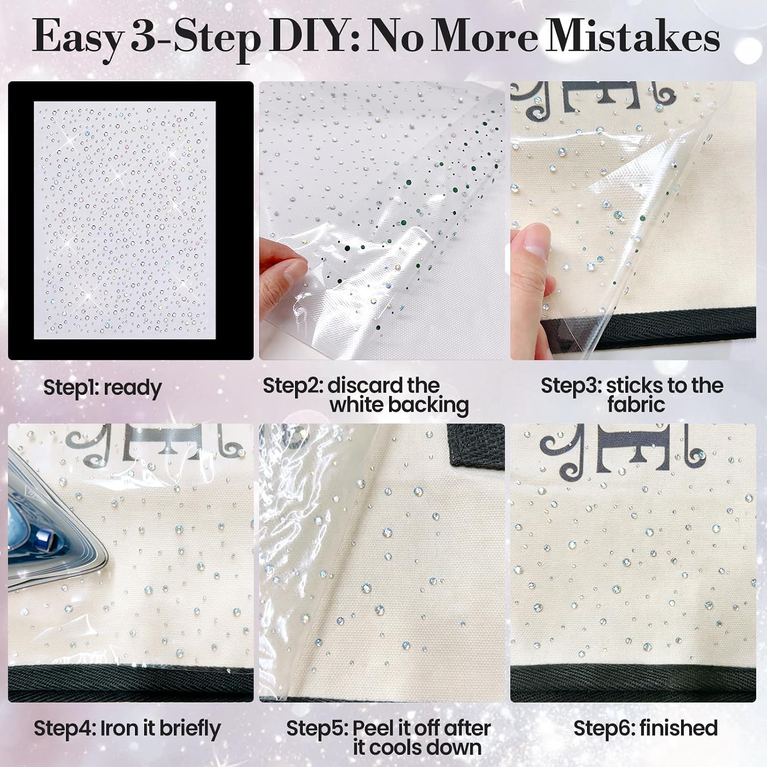 20 Pack Rhinestone Iron On Sheets, Mixed 2/4mm Glass Crystals Heat Transfer Rhinestones for DIY Clothing,Denim, Bags & Decor