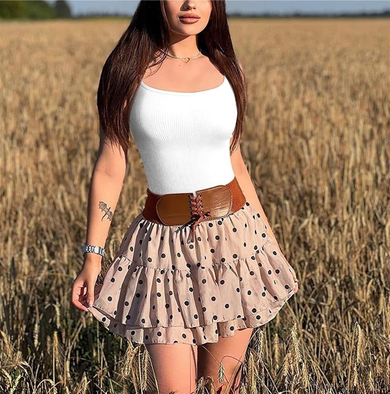 TTDGYYXW 3-teilige Damen-Bodys, sexy, gerippte, ärmellose Spaghetti-Streifen-Tops, Tanga-Shapewear-Bodys