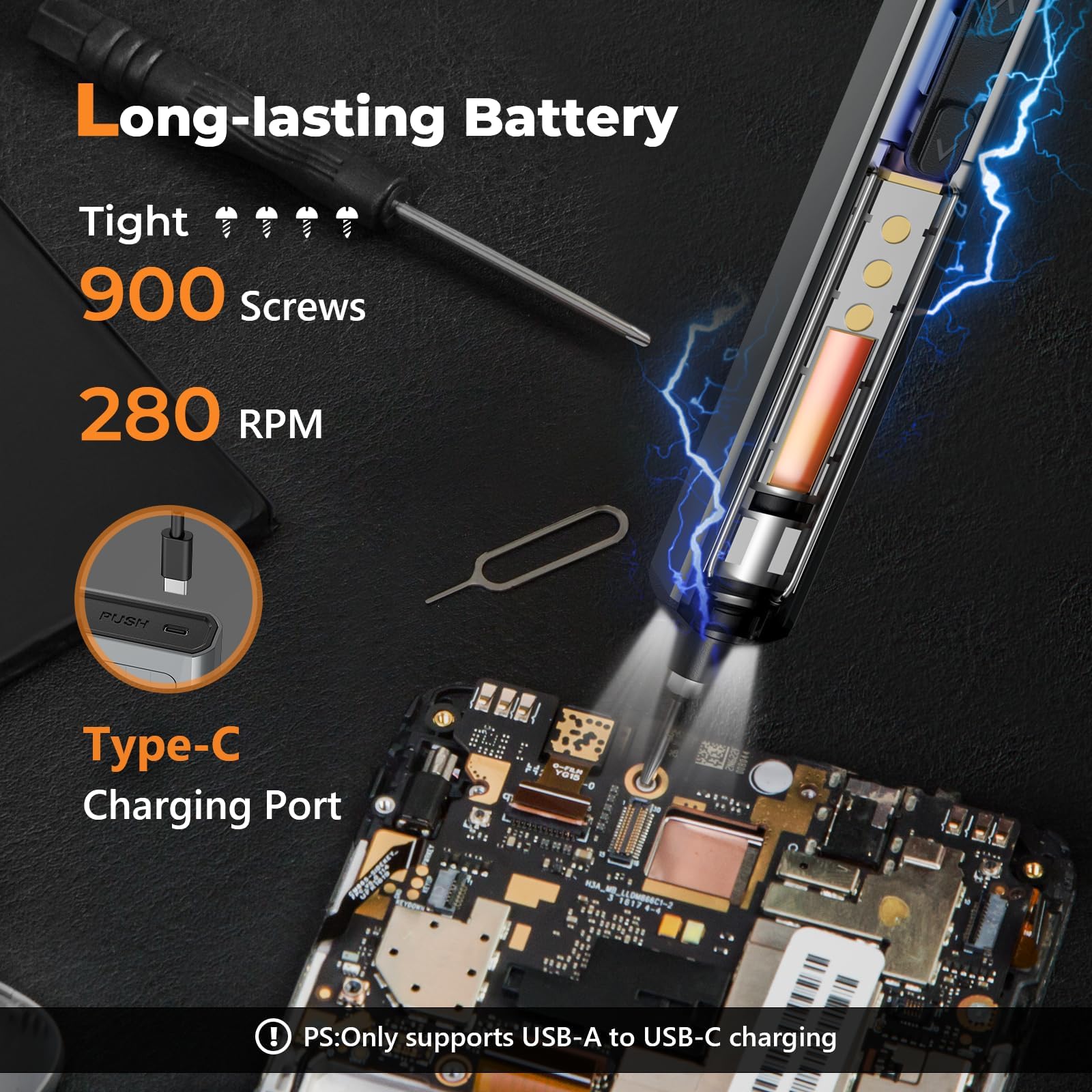 ARROWMAX Elektrischer Schraubendreher Set, 70-in-1 Feinmechanik Werkzeug, 5 Drehmomentstufen, 280 U/min, OLED-Display & 4 LEDs, Mini Akkuschrauber für PC, Laptop, Handy, Uhr & Drohne, SES ULTRA