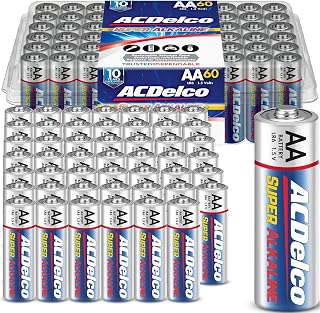 ACDelco 60-Count Double AA Batteries, Maximum Power Super Alkaline Battery for Home and Office, 10-Year Shelf Life, Reclosable Packaging