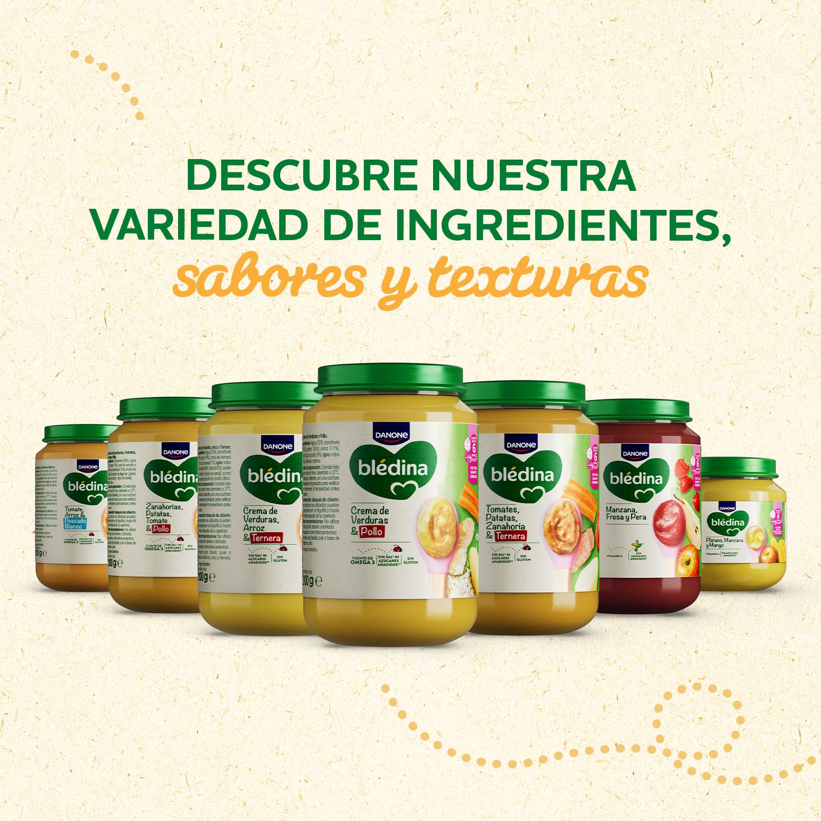 Blédina Tarritos de Platano, Manzana y Mango para Bebé 6x125g Sin Azúcares Añadidos