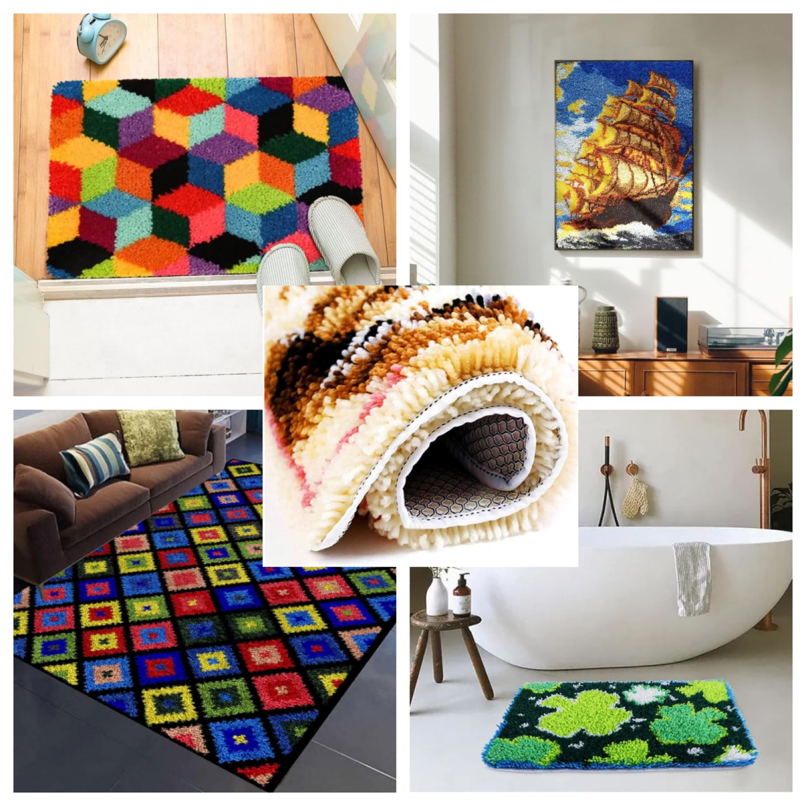 ストライプ柄の丸ハンドルバッグ編みました☆初心者さんでも大丈夫🔰ズレないハンドルにする方法【バッグ底板】【編み物・かぎ針編み】crochet bag  tutorial for beginners 9ピース人間工学に基づいたハンドルかぎ針編みフックアルミニウムフックかぎ針編みのための針織り ... XDEGHUANGSS DIY ラッチフック ラグキット 七面鳥とキャンドル 初心者向け かぎ針編み糸 フックとラッチ タペストリー