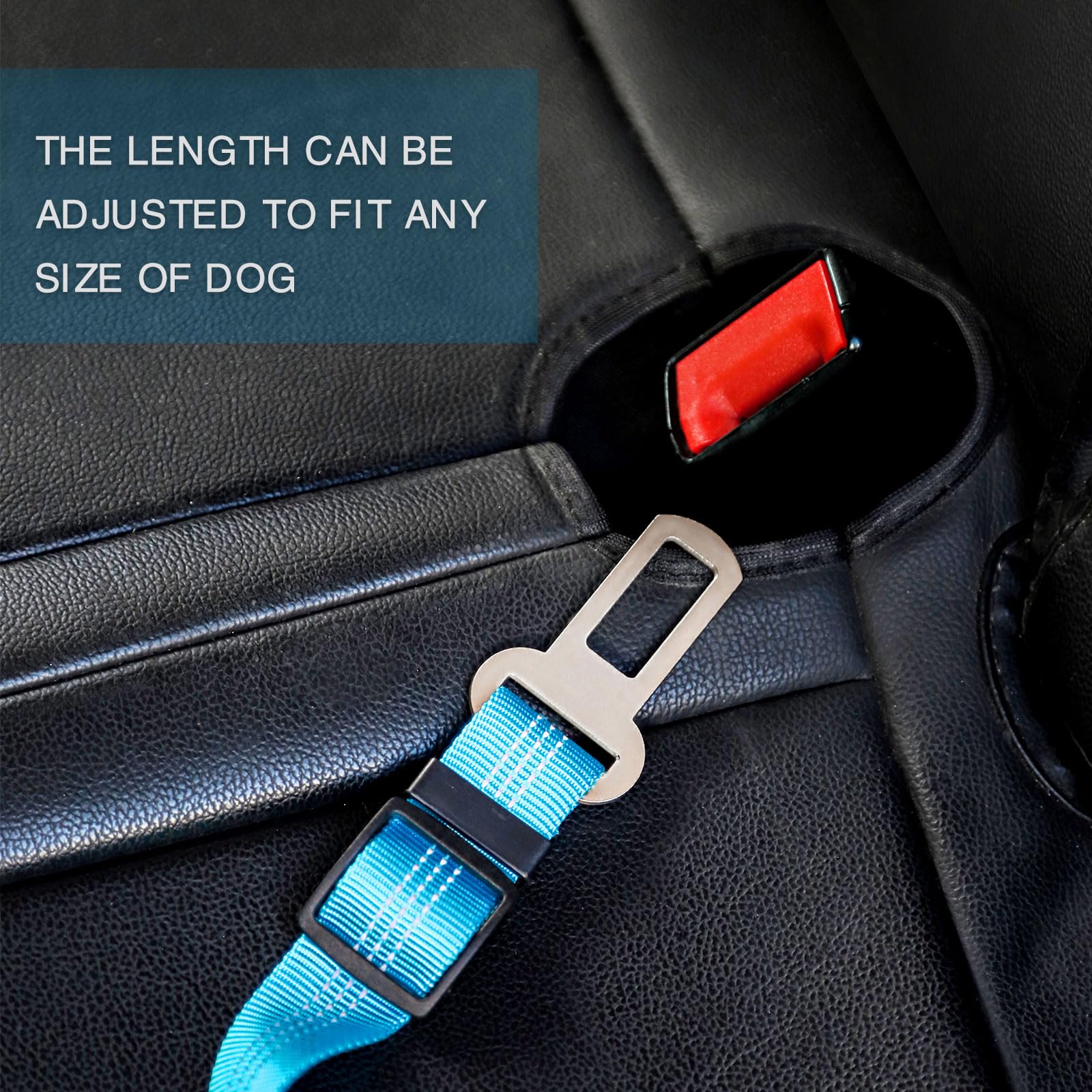 IBWell Cinturón de seguridad para perro para coche con correa elástica para perros, correa de coche para perros, cinturón de seguridad para perros IPCS (gris)