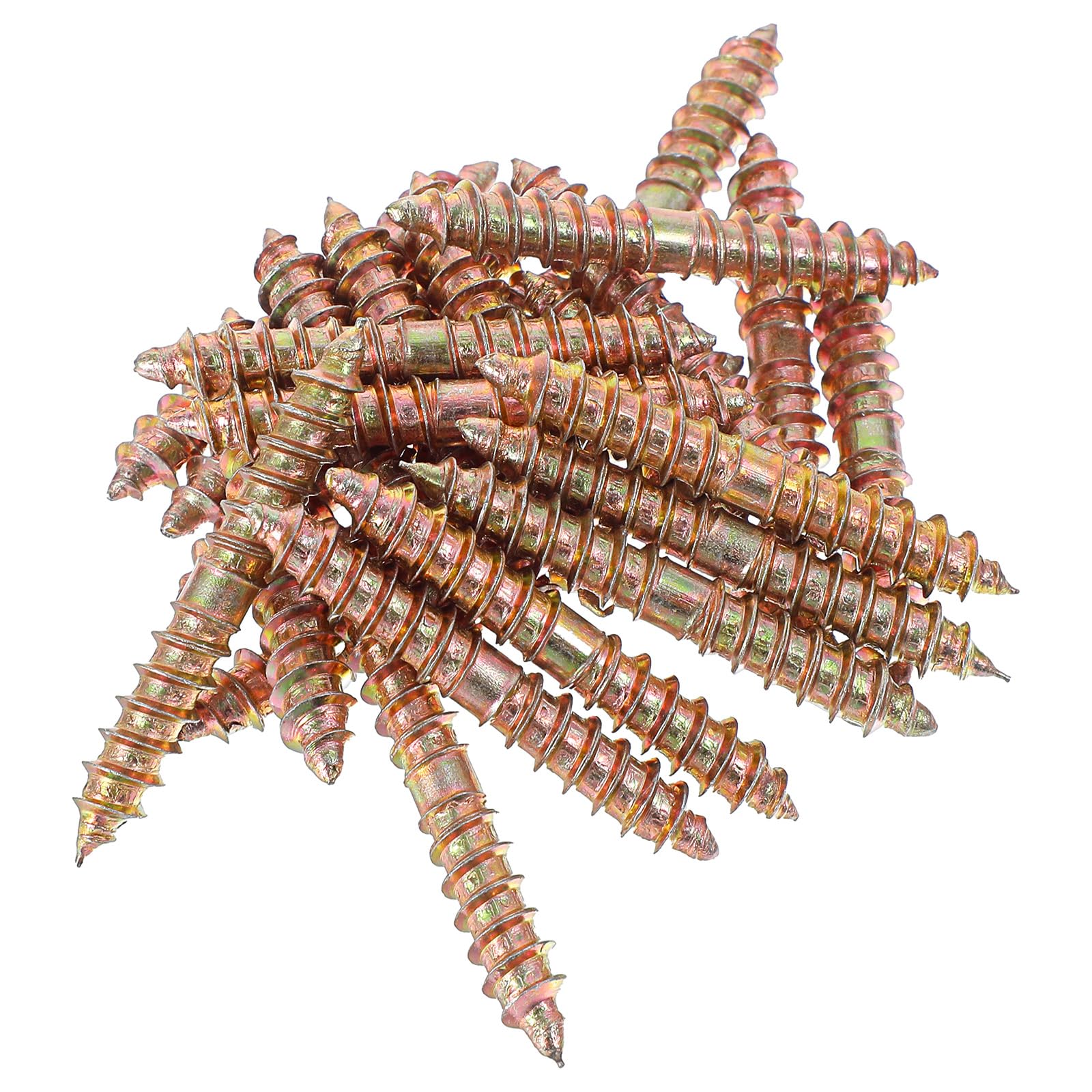 Xindojuz 24 PCS Double Ended Screws, M6x41mm Hanger Bolts Self-Tapping Thread Wood Woodworking Dowel Screws for Furniture Connecting & Fixing (Gold)