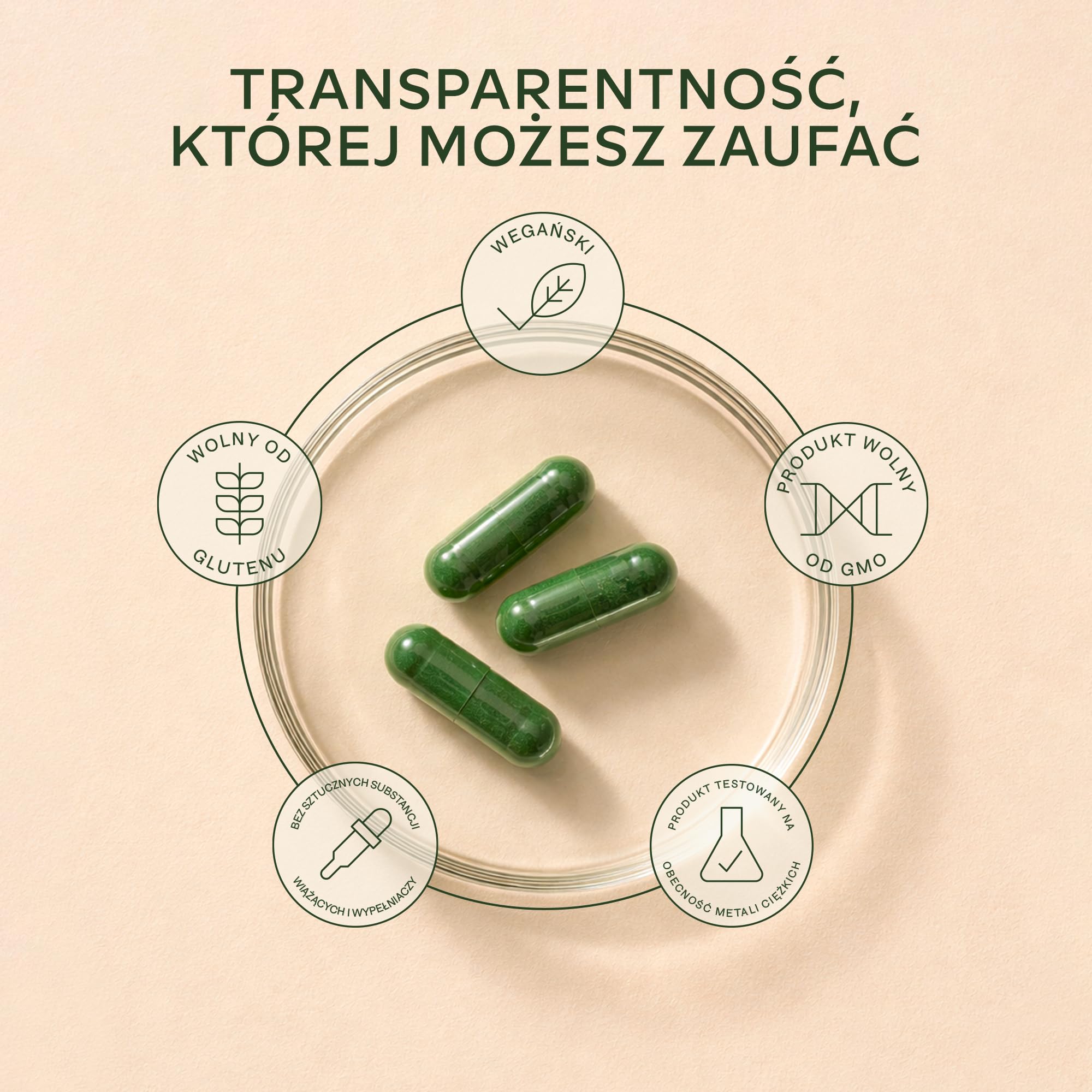 200 Kapsułek ze Sproszkowaną Spiruliną i Chlorellą [1800 mg] - Wysokiej Jakości Mieszanka Fitoskładników z Niebieskich Alg - Idealny Dodatek do Smoothie - W 100% Wegańska Formuła