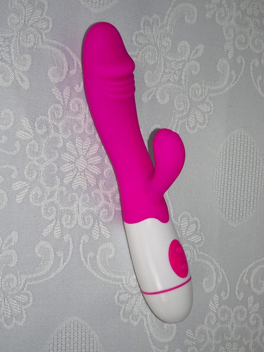 Premium Deluxe Cudi Dog Vibrador ~ 20 cm ~ Rosa de blanco ...