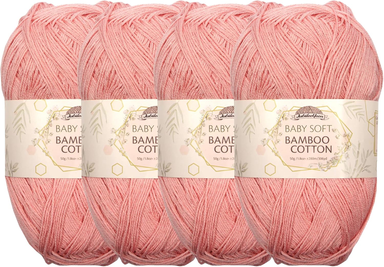 JubileeYarn Baby Soft Bamboo Cotton Yarn 50g/Skein Dreamy Blush 4 Skeins Amazon.co.uk