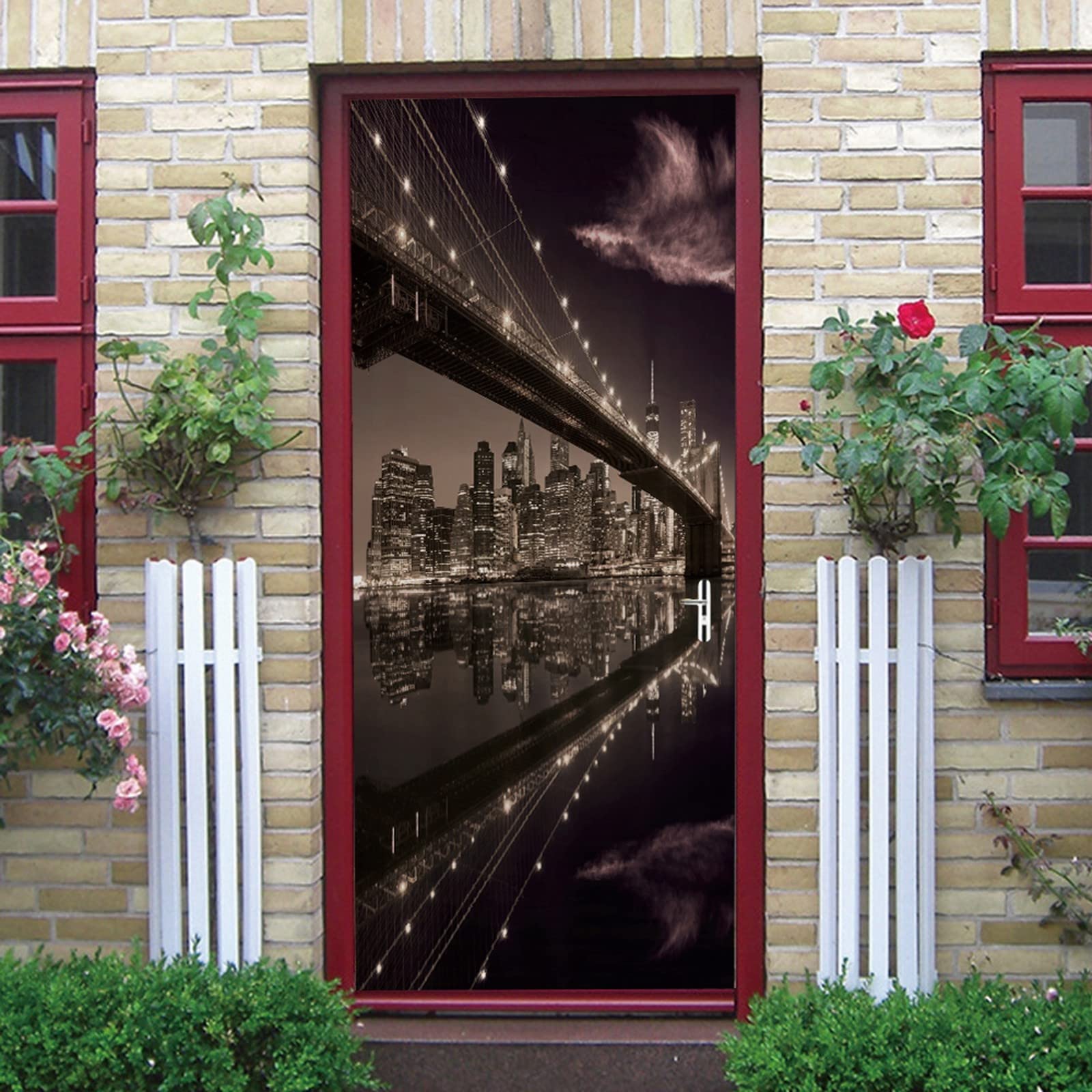 Adesivo 3D Porta Libreria - Pellicola Autoadesiva PVC, Design Libri Vintage, 90x200cm - Foto 4