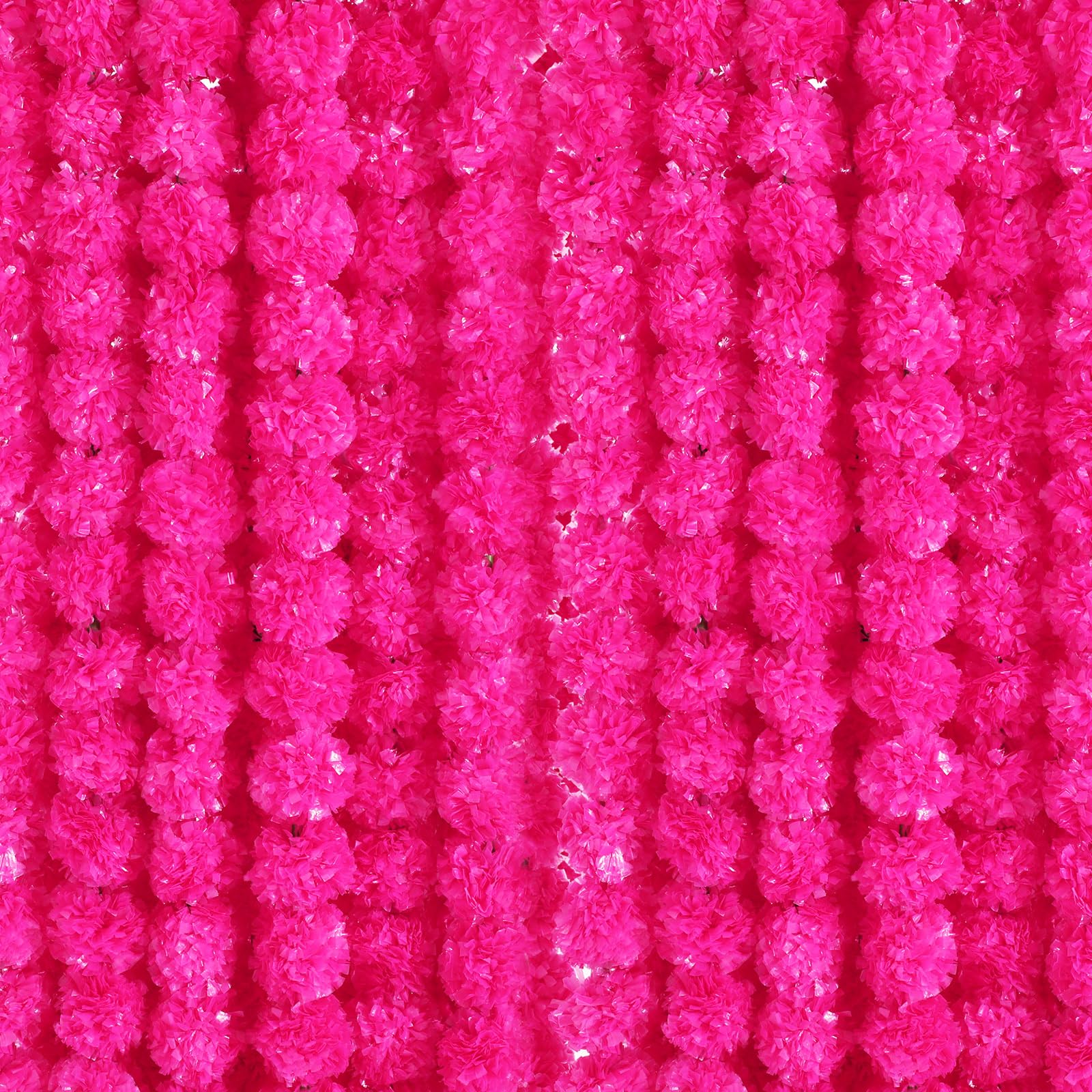 Guirlandes de calendula artificielles 1,5m couleur rose rouge intense en lot de 15