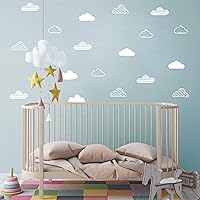 Vista 5 de Calcomanías de pared de nube, decoración de pared para habitación de los niños, calcomanías de pared de nube, calcomanías de vinilo para bebés