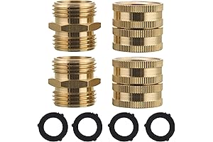 M MINGLE 3/4 Inch Garden Hose Adapter, Pack of 4 Brass Connectors...