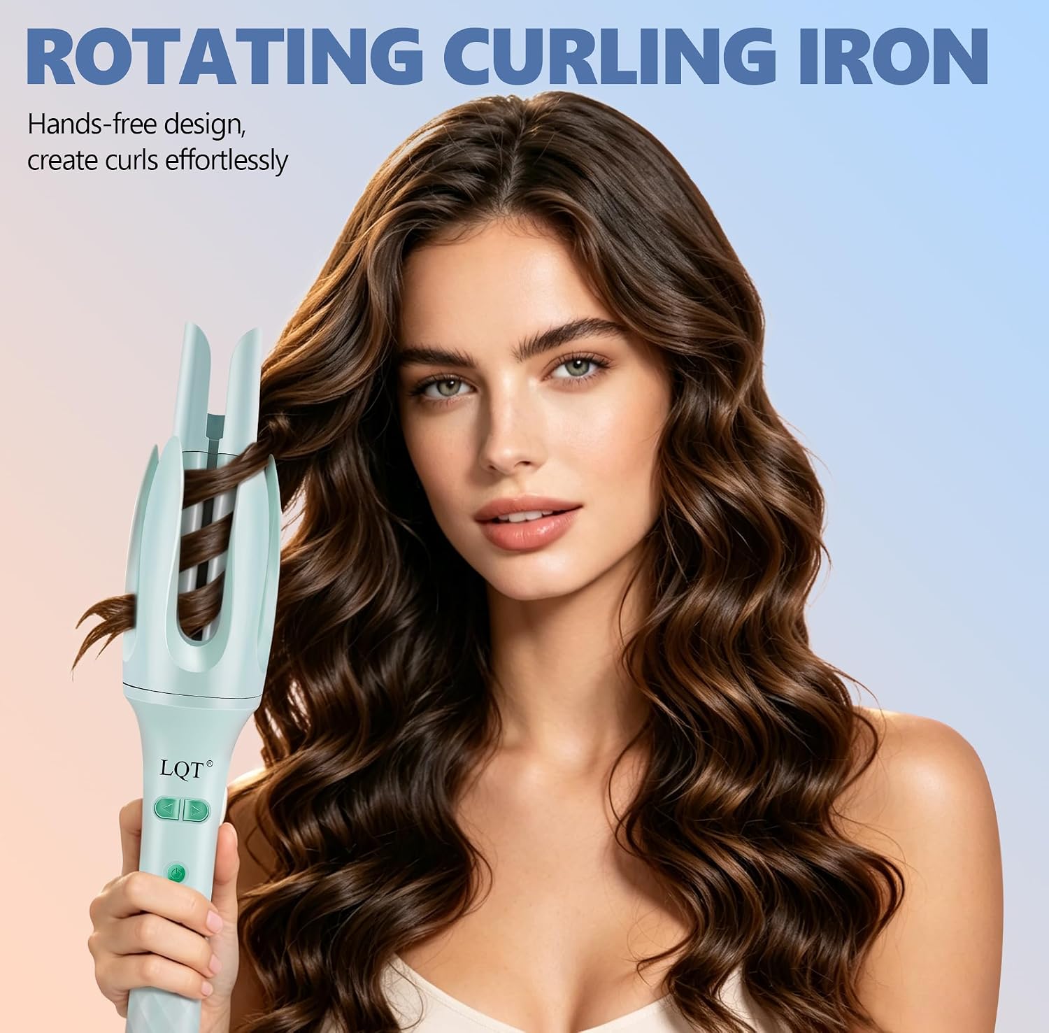 Auto Curling Iron 1.1 Inch (28mm), Rotating Hair Curler for Beach Waves, Automatic Hair Curler with Anti-Scald & Anti-Tangle, 3 Temp Settings Ceramic Curling Wand, All Hair Types, Dual Voltage