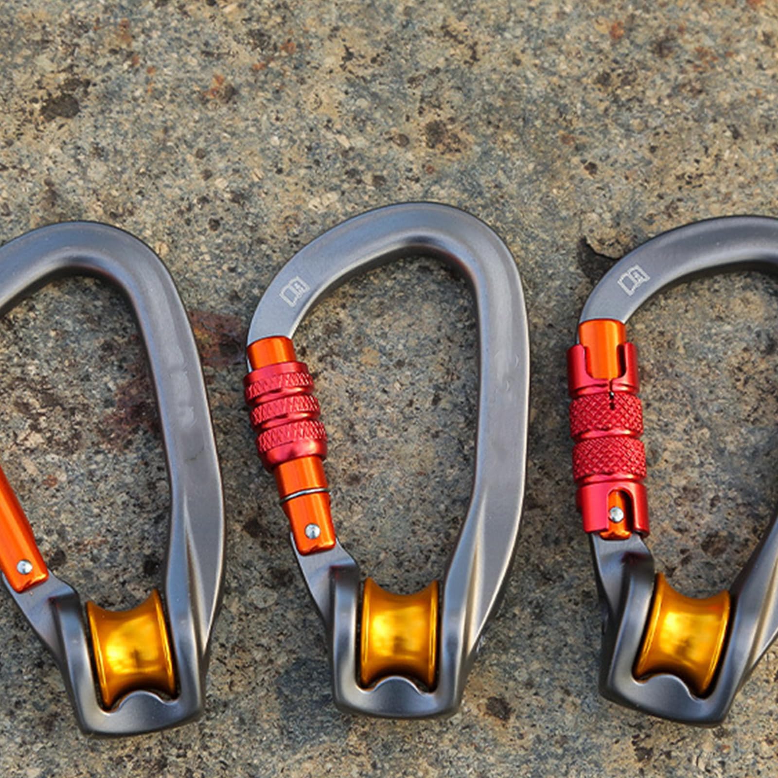 Mousqueton robuste en forme de D 20 kN en alliage d'aluminium avec vis d'escalade pour le camping en plein air et la randonnée, boucle d'escalade