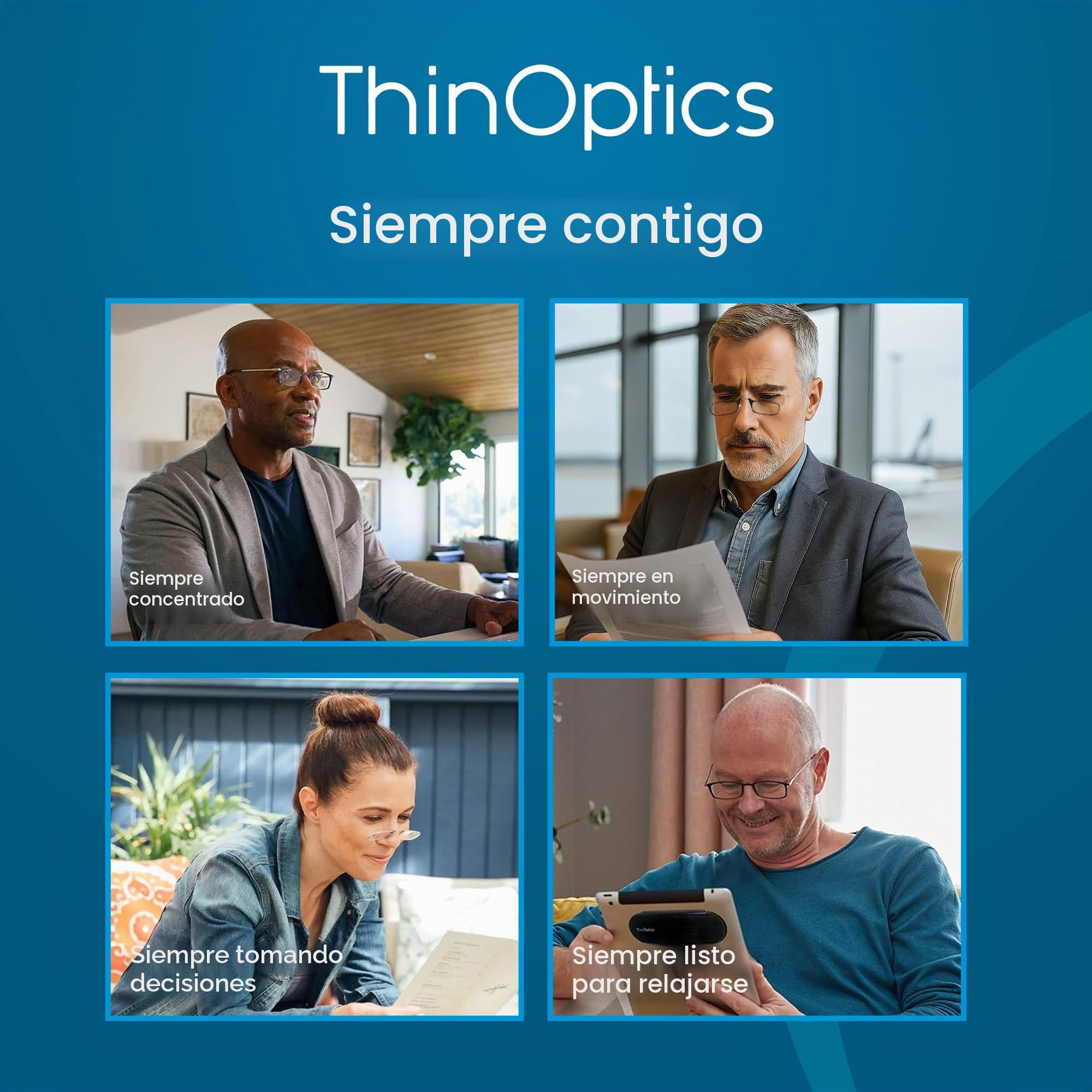 ThinOptics Gafas de Lectura Brooklyn, Rectangular, Funda Milano, Plegables | Gafas de lectura plegables y compactas para hombre y mujer, siempre a mano, tecnología Flex-Fit, para llevar en el bolsillo