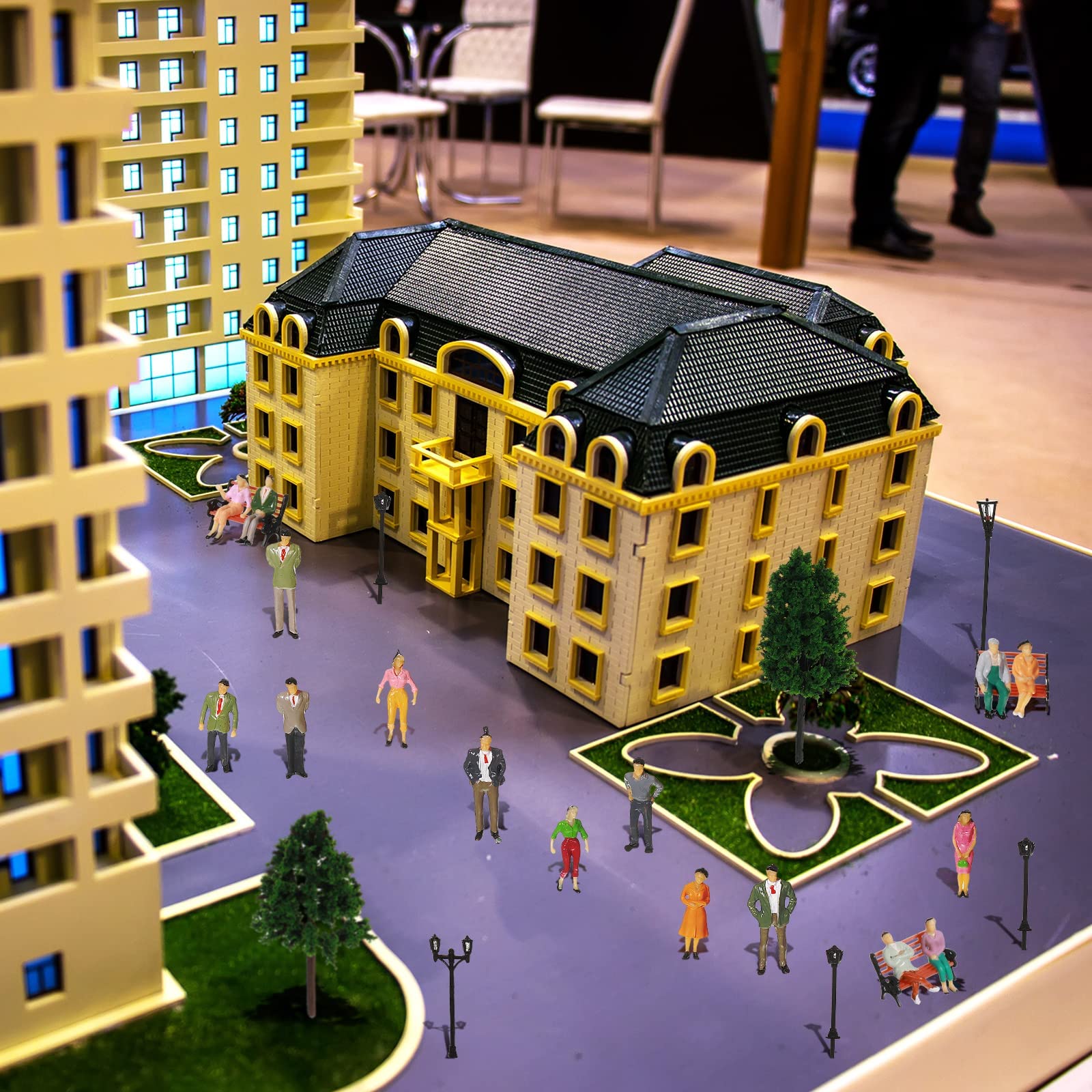Lot De 200 Mini Figurines Architecturales O Scale – Assis Et Debout – 12 à 19 Mm – Coloration Manuelle – Scènes Miniatures, Train, Maison De Poupée