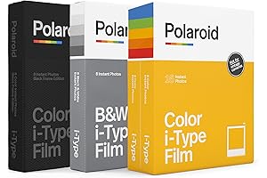 Polaroid 32 Picture i-Type instant Film Variety Pack, Color, Black and White, Bordered Black Frame