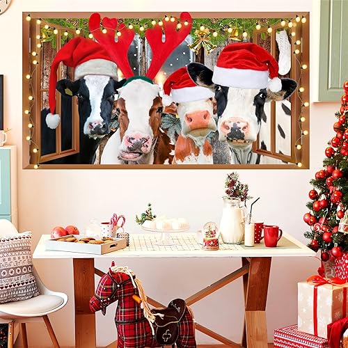 Miniatura 8 de Divertidas calcomanías de pared de vaca calcomanías de pared de vaca calcomanías de despegar y pegar calcomanías de decoración 3D con estampado de