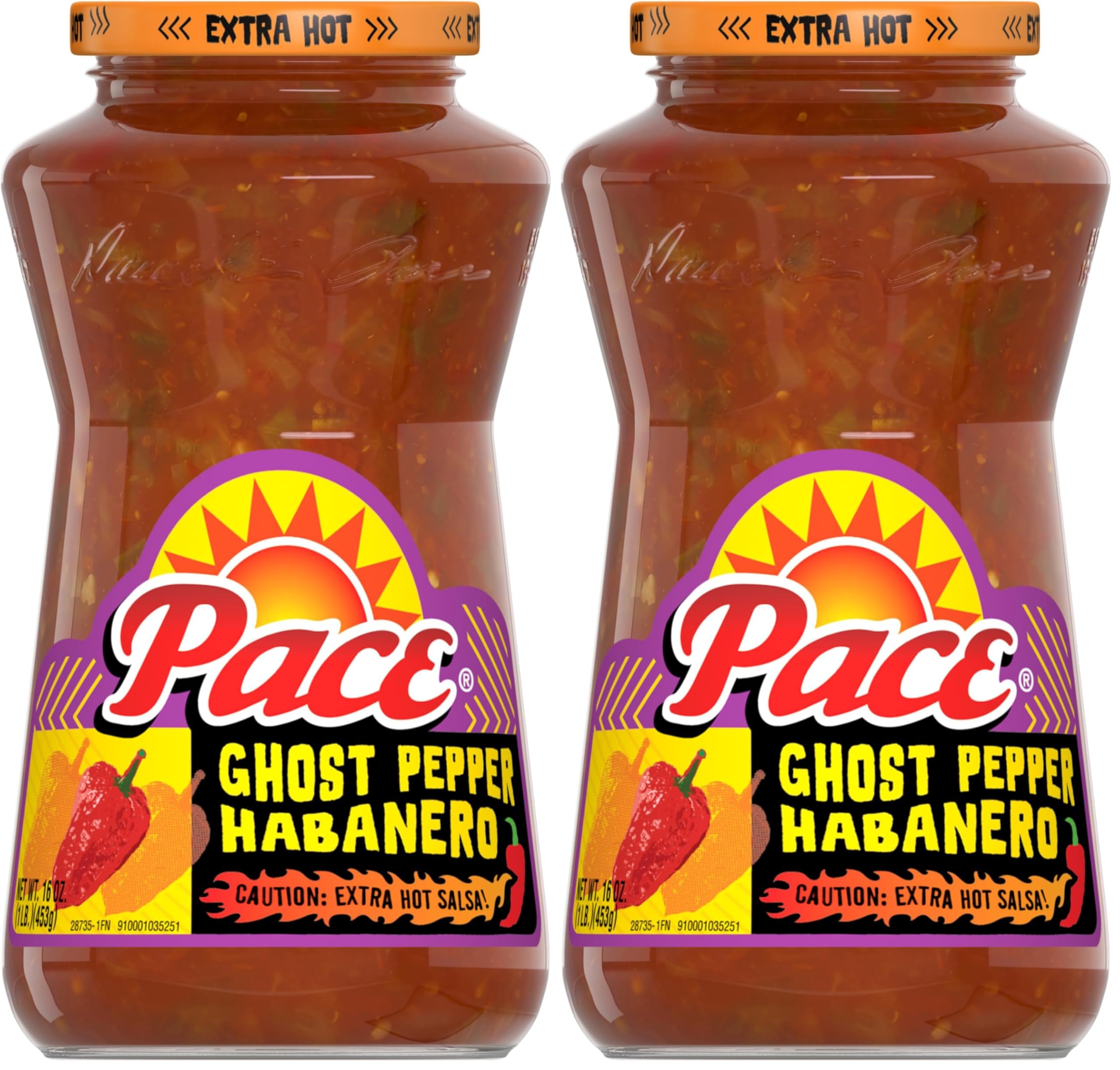 Ghost Pepper Habanero Extra Hot Salsa, 16 oz Jar (Pack of 2)