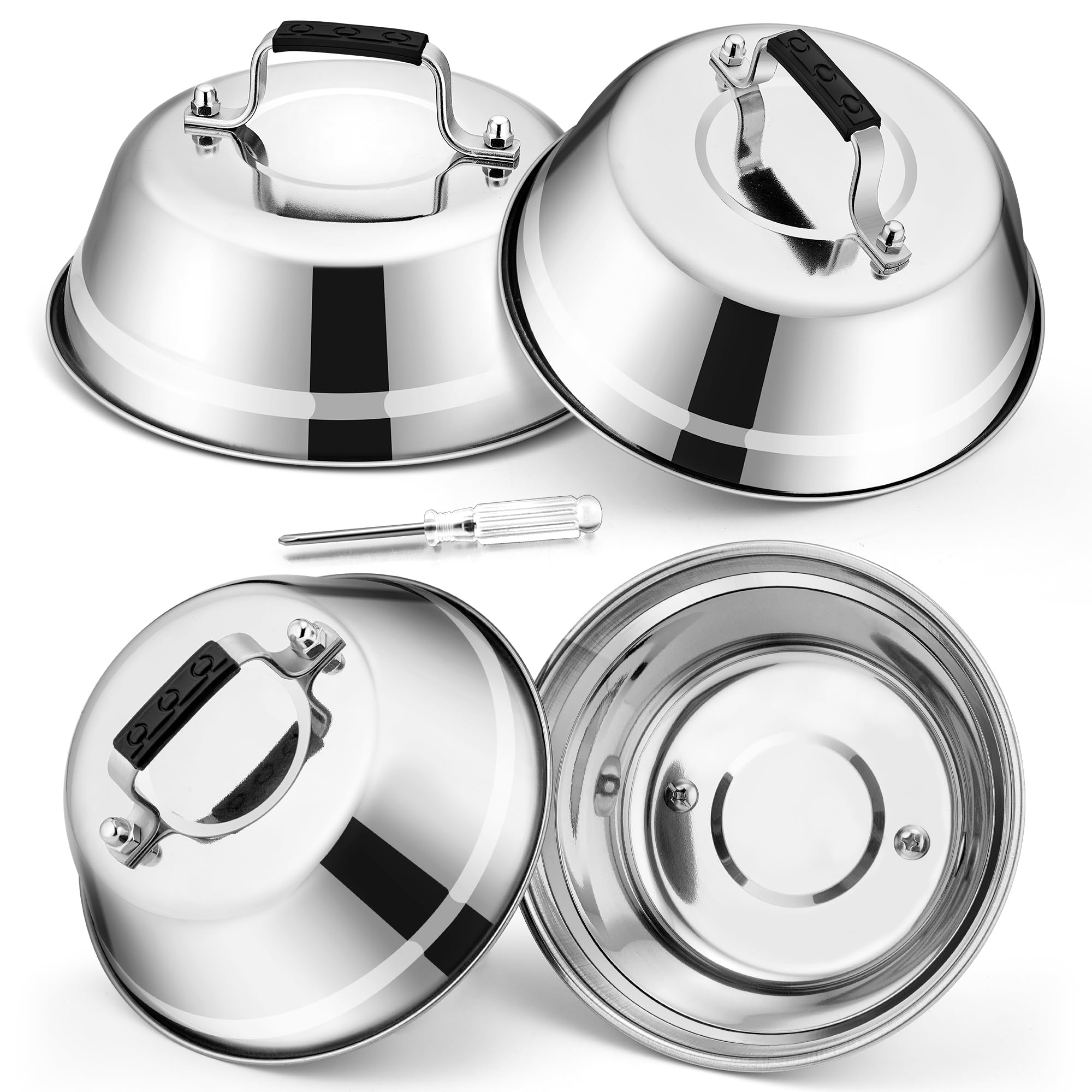 Mallez Spatola per griglia in acciaio inox, 15,2 x 12,7 cm, resistente, con bordi smussati, accessori per barbecue e hamburger