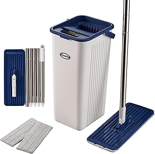 Sistema de mop plano com balde prensa
