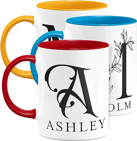 Initial Coffee Mug with Name, 11 Oz /...