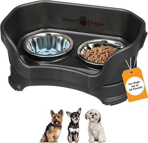 Miniatura 40 de Neater Pet Brands Neater Feeder Deluxe Cuencos para perros a prueba de derrames elevados para perros medianos 19-40 lbs, fabricado en EE. UU.,