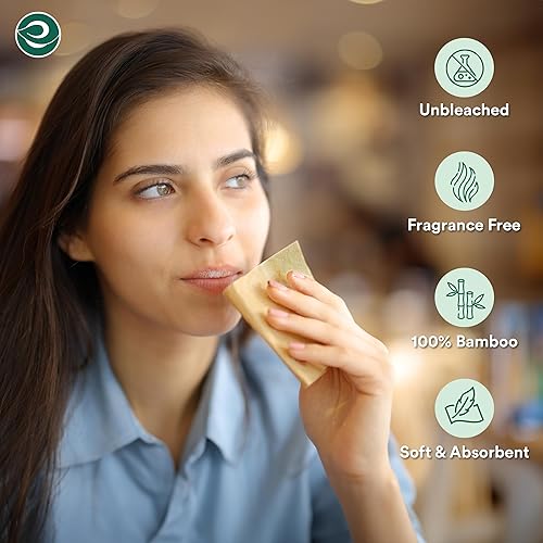 Miniatura 4 de ECO SOUL Servilletas de papel 100% bambú de 3 capas de alta calidad, 2000 unidades, 8 paquetes de 250, servilletas de papel desechables ecológicas,