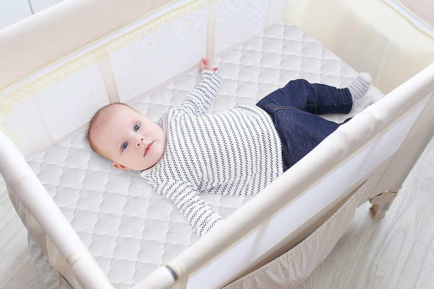 iLuvBamboo Crib Mattress Protector -2 PACK- Waterproof Pad Cover -28” x 52”- Quilted Soft Bamboo Jacquard Fitted Topper - Breathable & Noiseless - Best Baby Gifts for Potty Training Toddlers & Infants : Baby