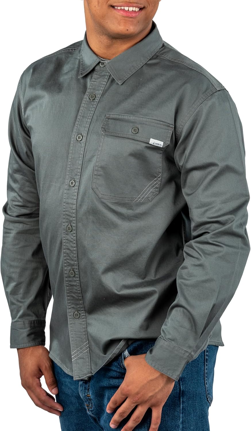 HABIT Men's Garment Washed Woven Button Up - Image 5