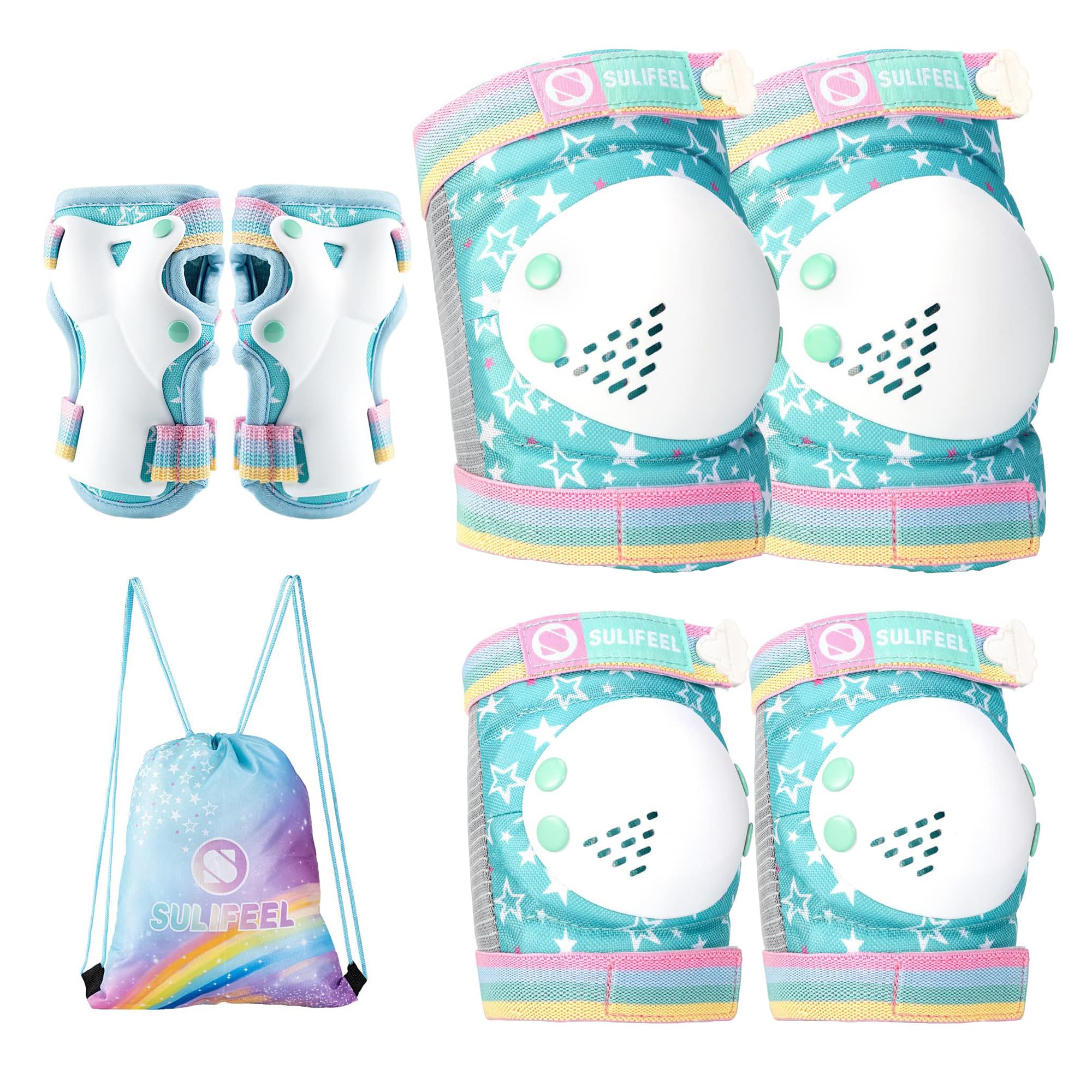 Protections Roller Enfant LANOVAGEAR - Genouillères, Coudières, Poignets - 6 Pièces