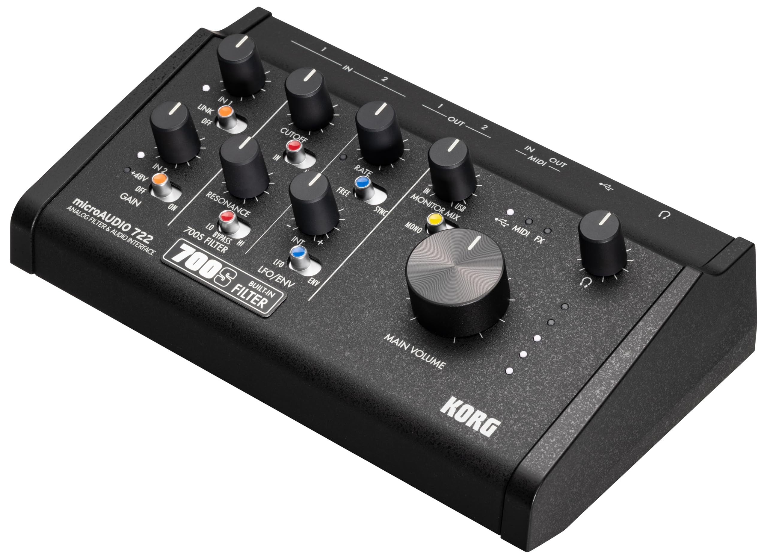 Korg - Interfaz de audio microAUDIO 722 USB-C con filtro analógico y entrada/salida MIDI incluyendo paquete de software