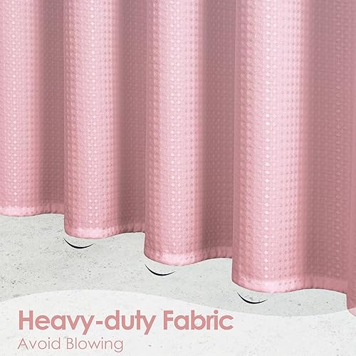 Vista 188 de MitoVilla Cortina de ducha extra larga de 72 x 84 pulgadas, cortina de ducha de tela gofre verde salvia de 84 pulgadas, cortinas de ducha de granja