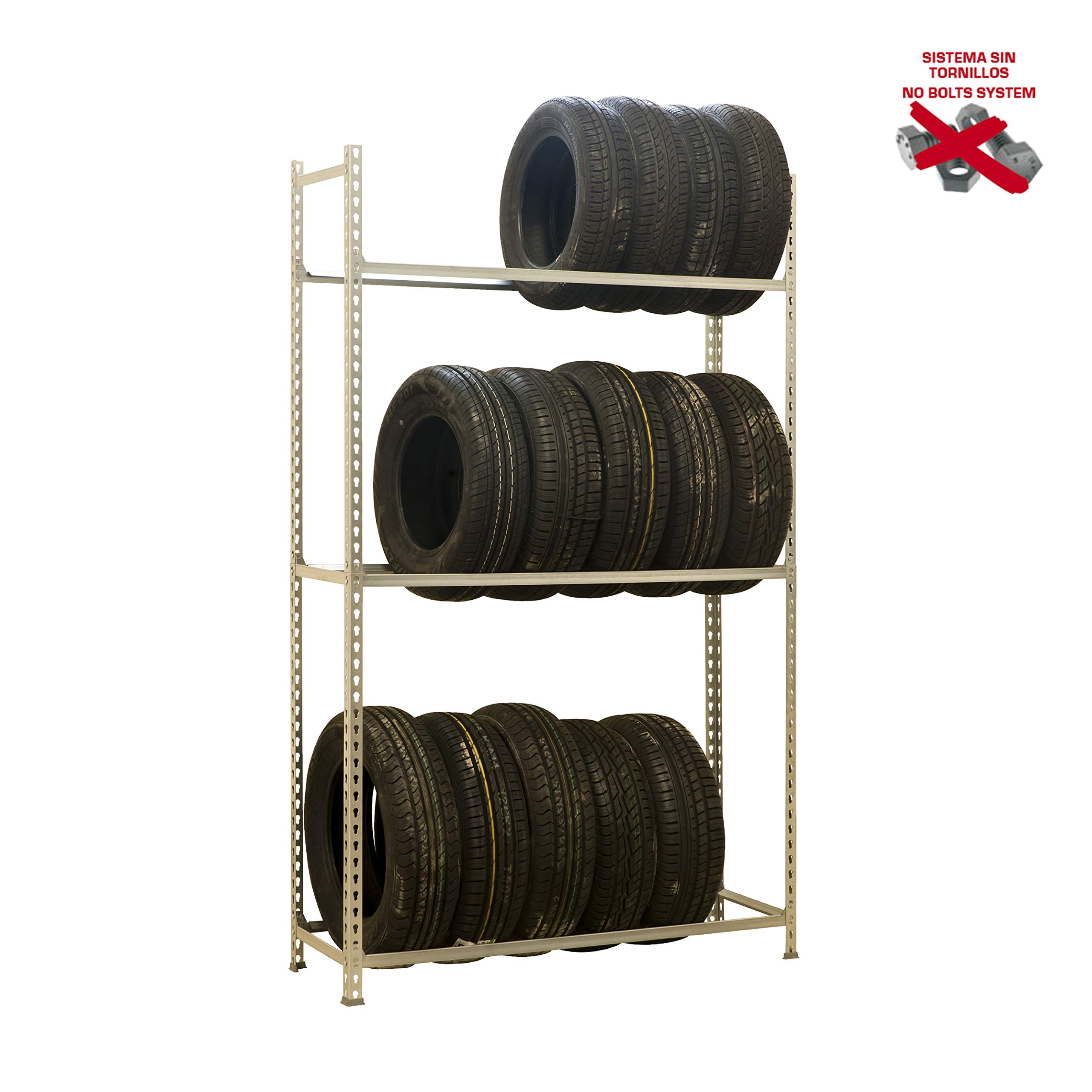 Simon Rack Ripiano per pneumatici, 12 pneumatici, 2000 x 900 x 400 mm, porta pneumatici in metallo, carico fino a 90 kg, zincato - Simonauto
