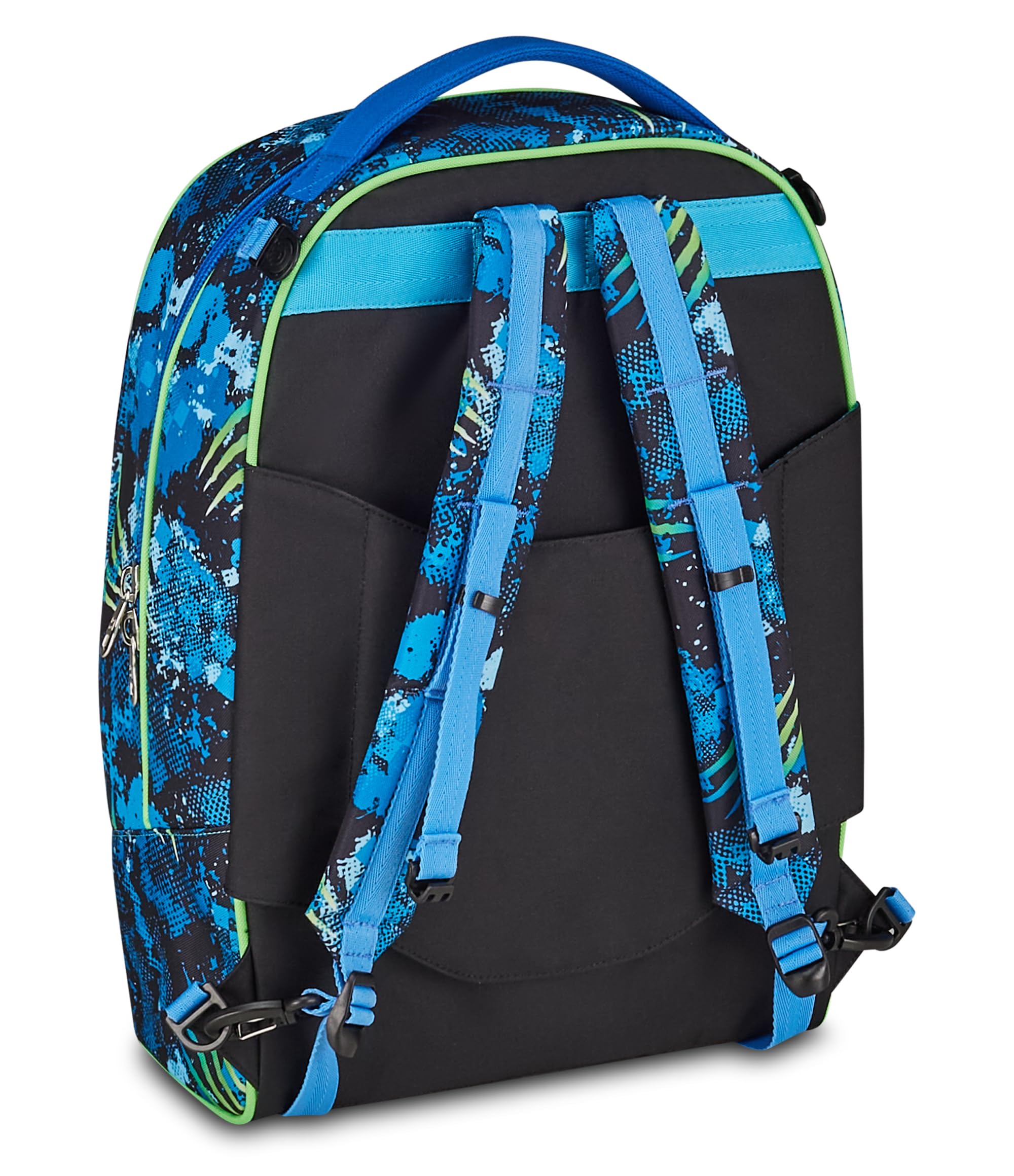 SJ GANG STYLE JAM GANG Trolley New Tech, 33 L, Triplo Uso, Zaino Sganciabile, Doppio Scomparto, Spallacci a Scomparsa, Tasca Porta Borraccia, Scuola e Tempo Libero, Turchese Fluo, Bambini, blu