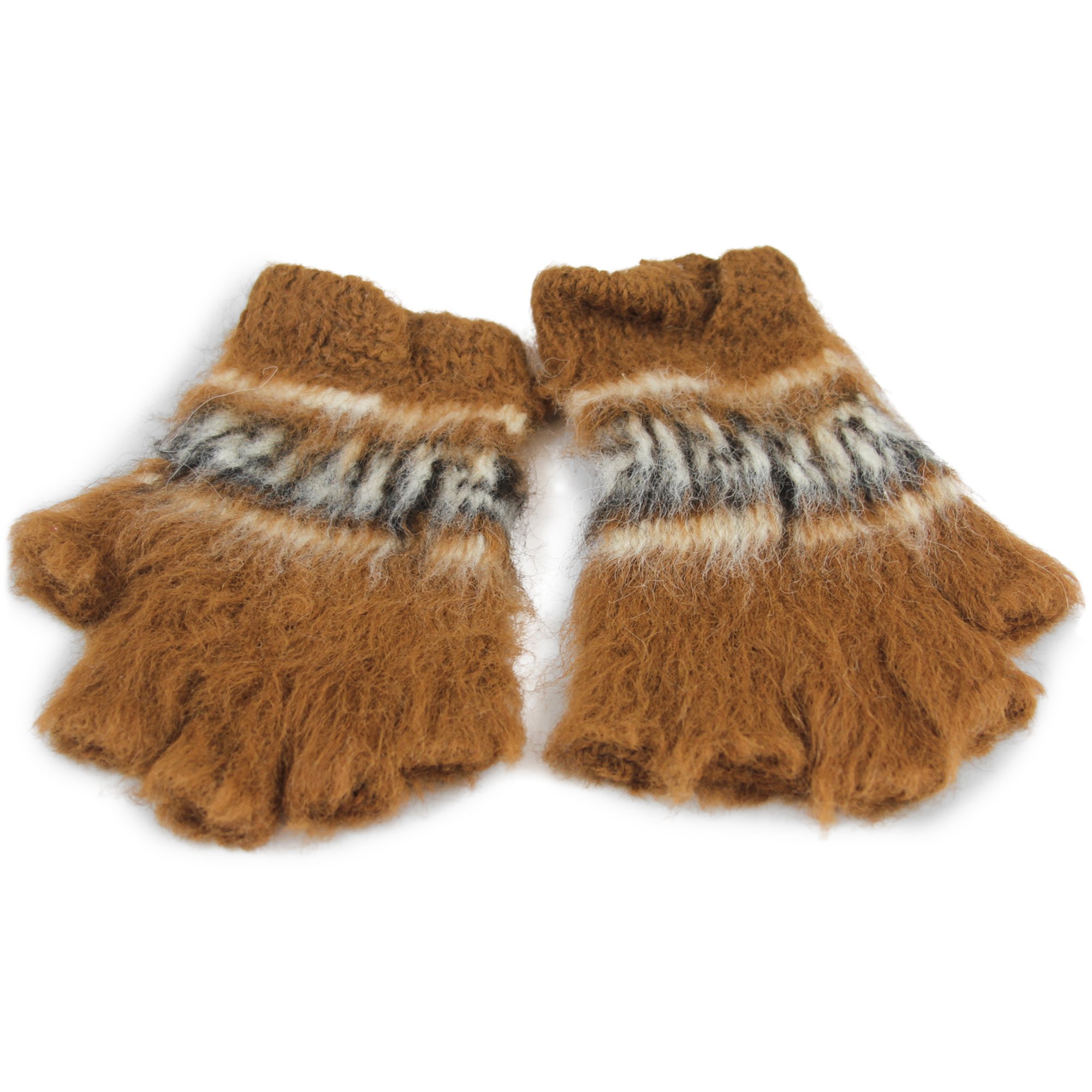 Tumia LAC Alpaca Adult Fingerless Gloves - Brown