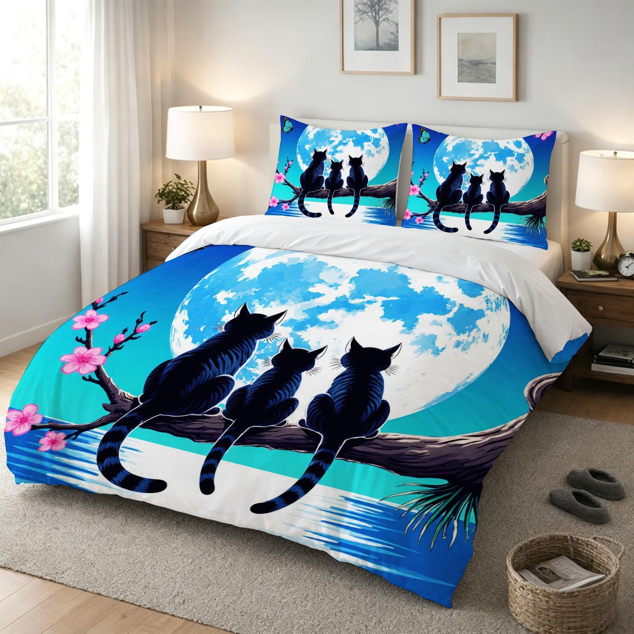 Copripiumino Matrimoniale Fiori Bianchi 260x240, AW5292 | Traspiranti Durevoli Copripiumino per Tutta la Famiglia, Biancheria da Letto Matrimoniale Microfibra per Tutte le Stagioni