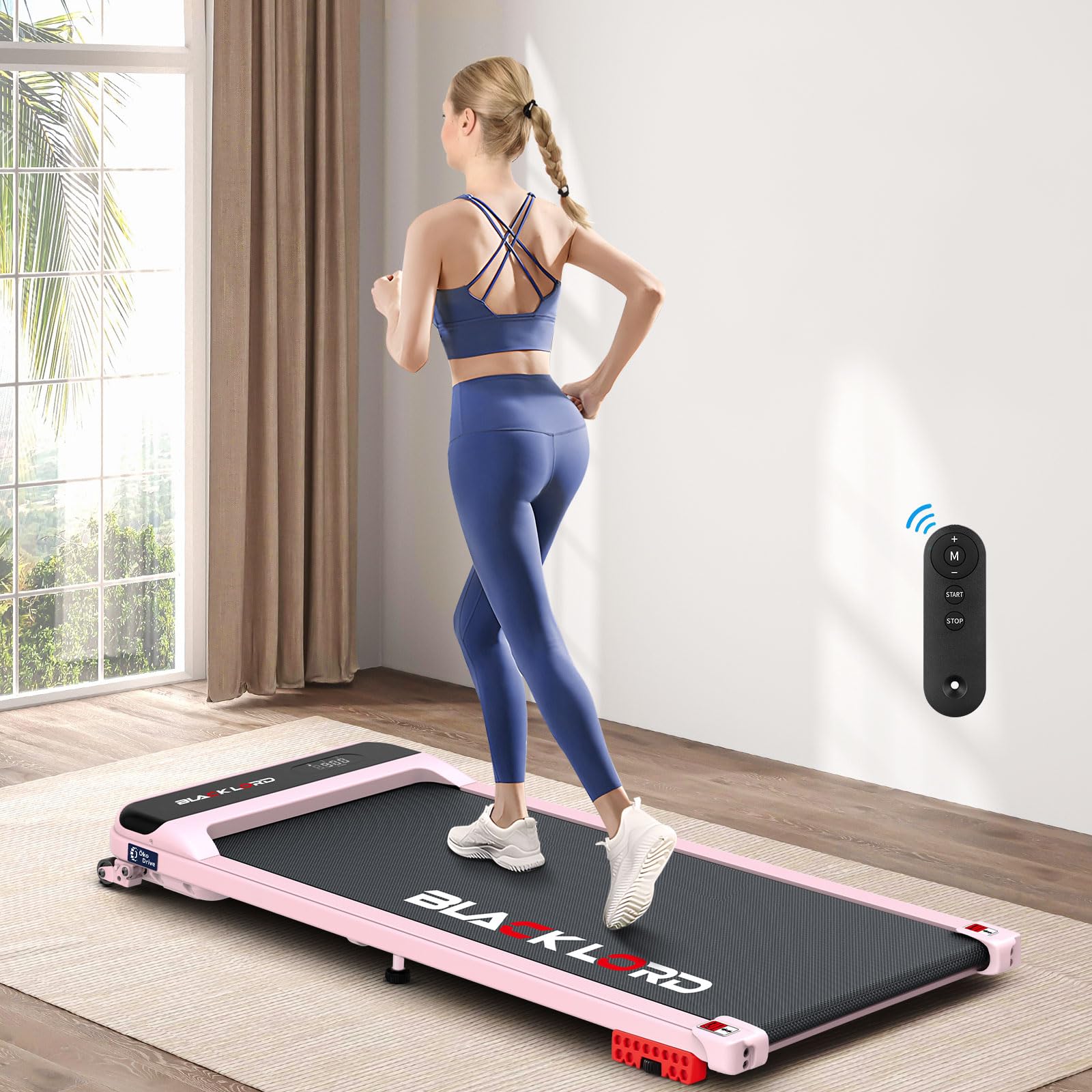 BLACK LORD 4-in-1 Laufband 9% Steigung, kompakt tragbar Treadmill 1–16 km/h, Büro Zuhause, 3,2 PS, 12 voreingestellte Programme, App-Steuerung & Fitness-Tracker, LED-Display,Handlauf,Silber