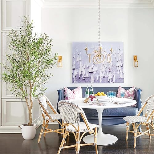 Miniatura 5 de Árbol de olivo sintético de 7 pies, árbol de seda de olivo falso en maceta con maceta, ramas de olivo natural y hojas realistas, árbol artificial