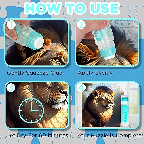 Miniatura 4 de Darice Pegamento transparente para rompecabezas, cabezal aplicador fácil de poner, secado rápido, 2 botellas de 4.4 fl oz