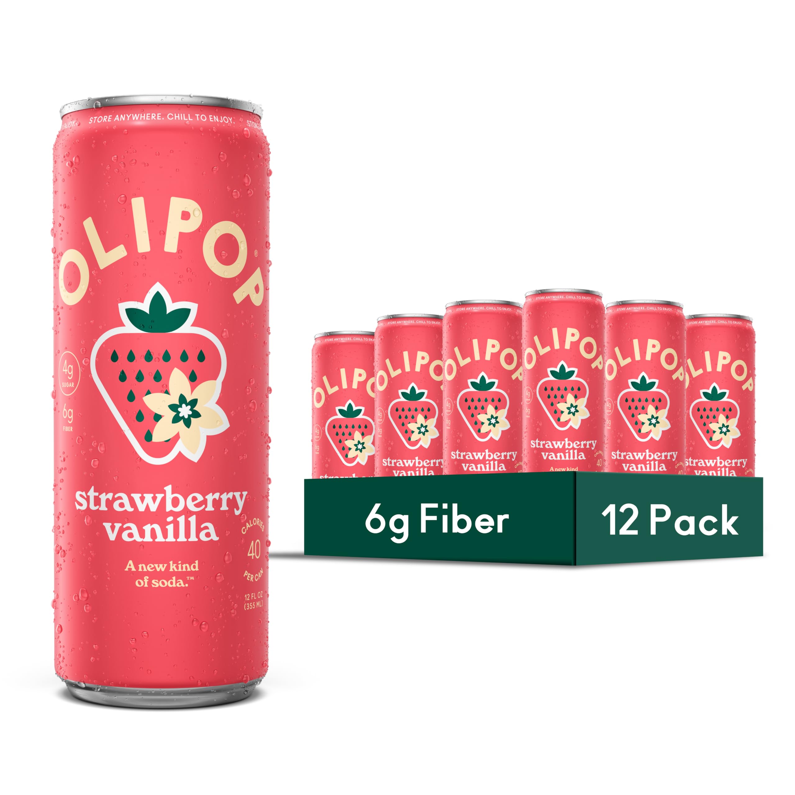 Amazon.com: OLIPOP Prebiotic Soda Pop, Strawberry Vanilla, Pantry