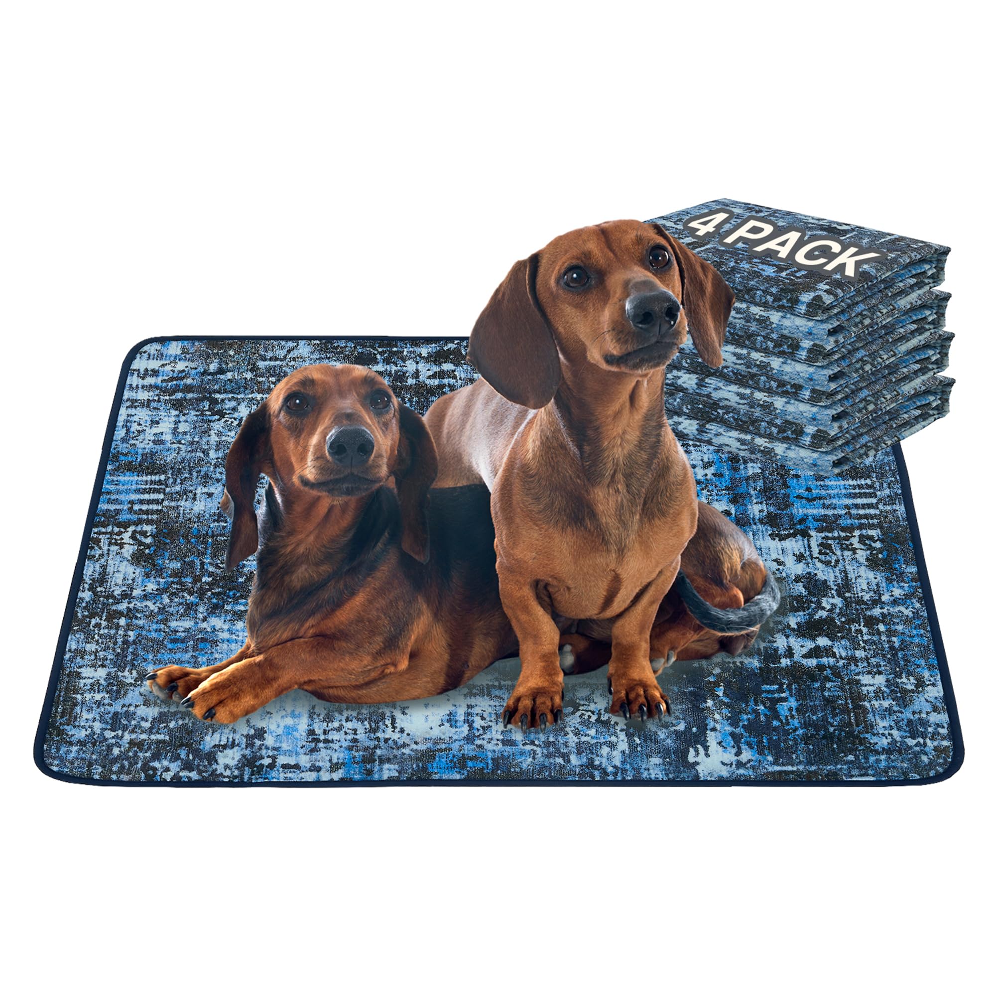 Qeils Washable Pee Pads for Dogs, Reusable Puppy Pads 36"x 24" 4 Pack