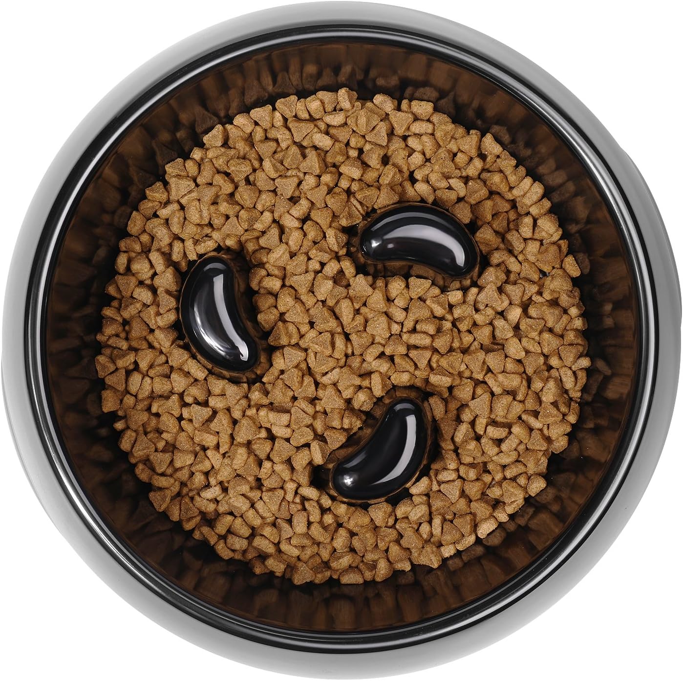 Flexzion スローフィード犬ボウル - アンチスリップ滑り止めベースペット動物子犬フィーダー食品水容器ホルダーディッシュストレ