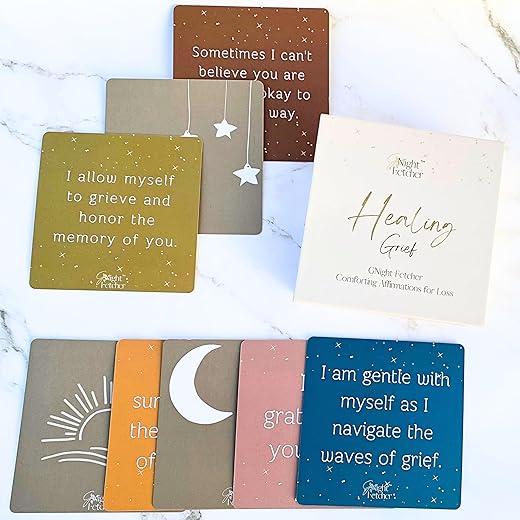 GNight Fetcher Pet Loss Affirmation Cards for Women and Men, Pet Memorial Gifts for Dogs, Cat Loss Card, Anxiety Relief – 51 Grief Cards – Therapist Office Tools