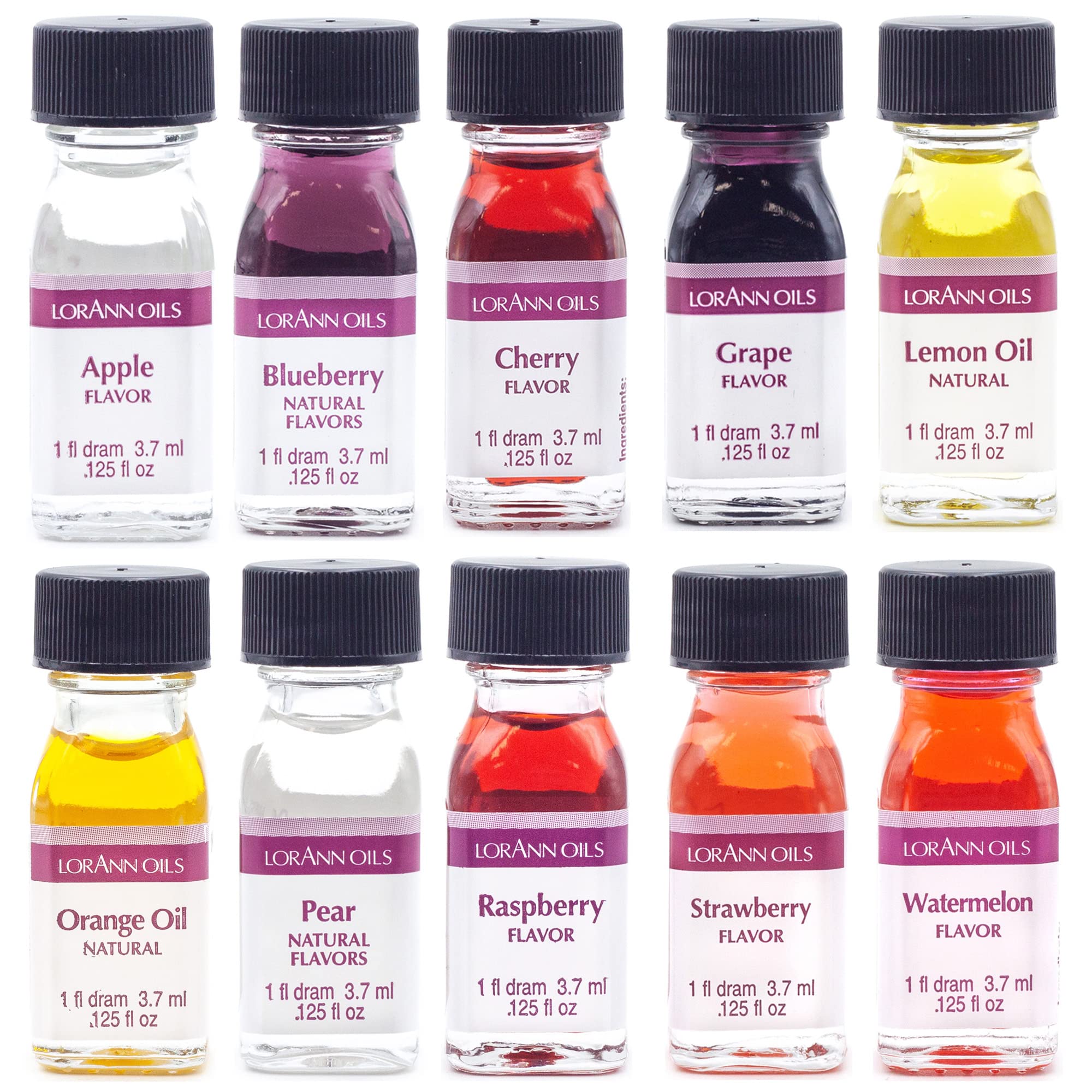 LorAnn Strength Pack of 10 Fruity Flavors Bottles (. 0125fl. oz - 3.7ml)