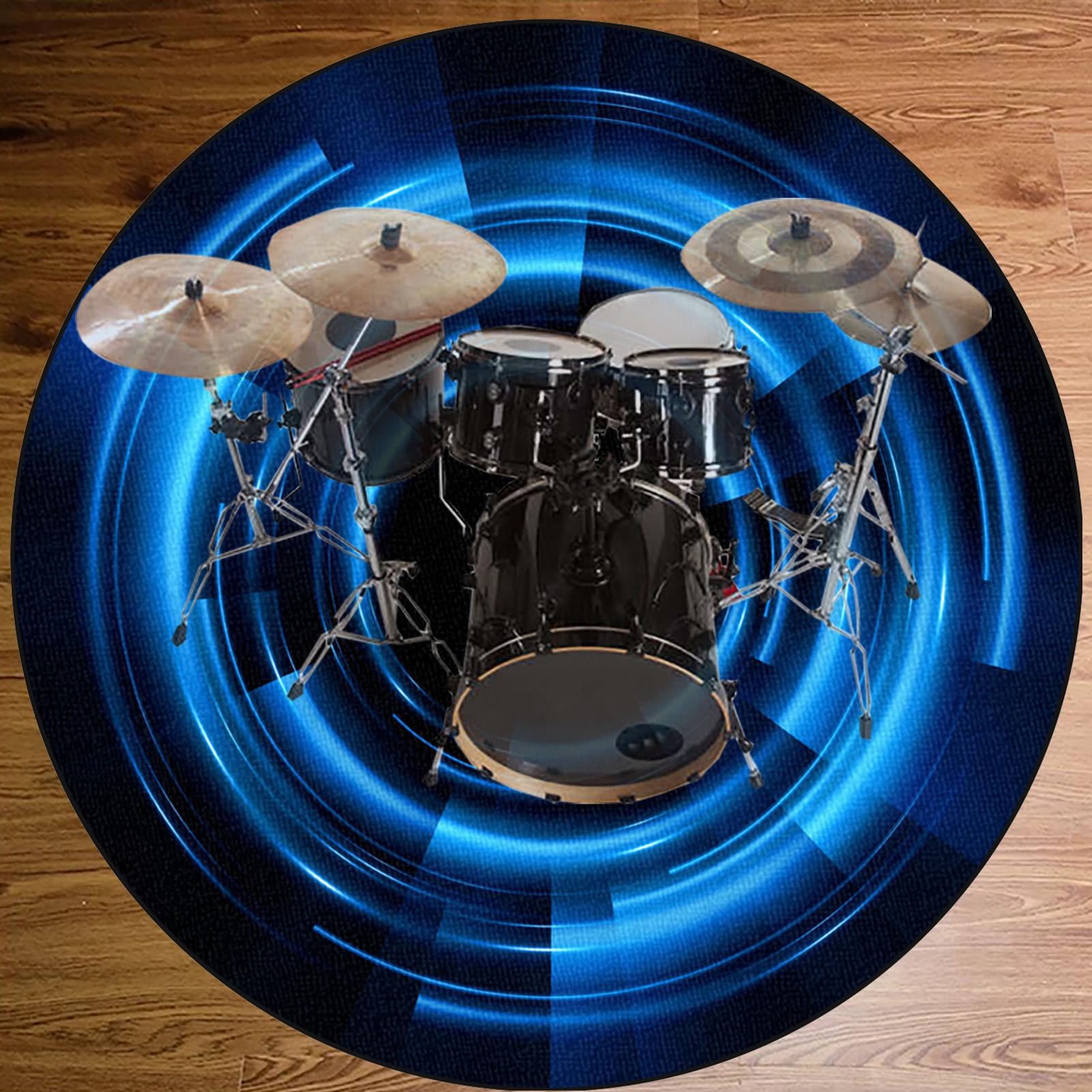 100 cm Dywan bębnowy Dywan na baterię Antypoślizgowy Dźwiękoszczelny Zestaw perkusyjny Profesjonalny Okrągły Elektroniczny Jazz do Pudełka Bębna I innych instrumentów Musi Mata Baterii