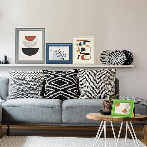 Miniatura 6 de VIOLABBEY Juego de 4 portarretratos de 5 x 7 pulgadas, marco de fotos de 5 x 7 pulgadas para montaje en pared o mesa, vidrio real, regalo para