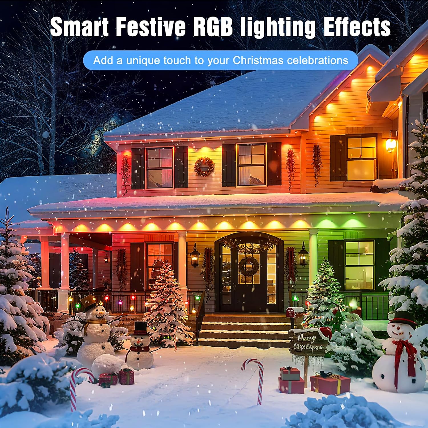 Permanent Outdoor Lights for House, 200FT RGB+IC Smart Eave Lights with DIY Color, IP67 Waterproof, App & Remote Control, 72 Scene Modes, Outdoor Roof Lighting for Christmas, Holiday & Daily Decor - Image 2